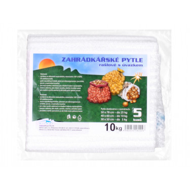 Pytel rašlový s úvazkem nosnost 10kg bílý 40x62cm 5ks