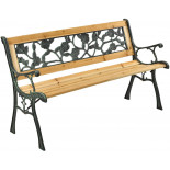Zahradní lavička Beta - kovová se dřevem, 122 x 54 x 73 cm