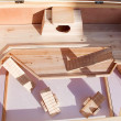 Dřevěná klec pro křečka H1, 115 x 60 x 58 cm