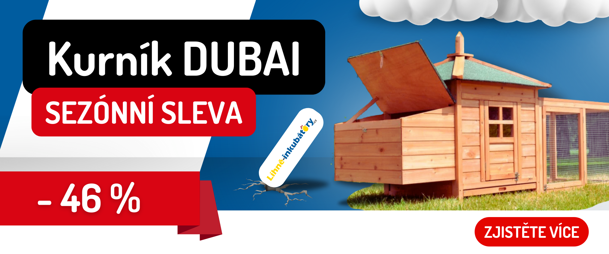 Dřevěný kurník DUBAI MAXI, 1900x735x1000 mm