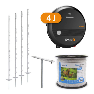 Set elektrického ohradu pro ochranu proti daňkům, jelenům, lesní zvěři - síťový zdroj - páska 200 m