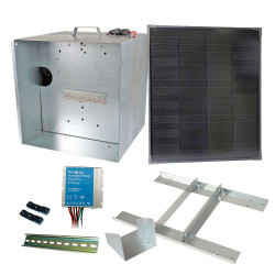 Základní sada na solární ohradník s přenosnou schránkou, regulátor 10 A, panel 40 W, konzole