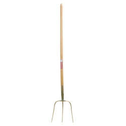Vidle kované Erntekönig, 3 hroty, 30 cm, s násadou 135 cm, zlaté  