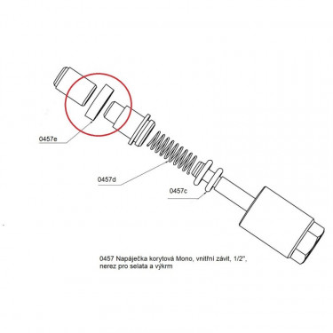 Těsnění k napáječce korytové Mono, vnitřní závit, 1/2", nerez pro selata a výkrm