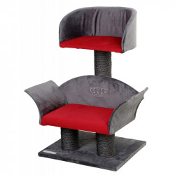 Škrábadlo a odpočívadlo pro kočky LOUNGE Deluxe, 70x42x37 cm, červené  