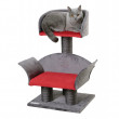 Škrábadlo a odpočívadlo pro kočky LOUNGE Deluxe, 70x42x37 cm, červené  