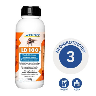 LD 100 I Práškový koncentrát proti stájovým mouchám a létajícímu hmyzu