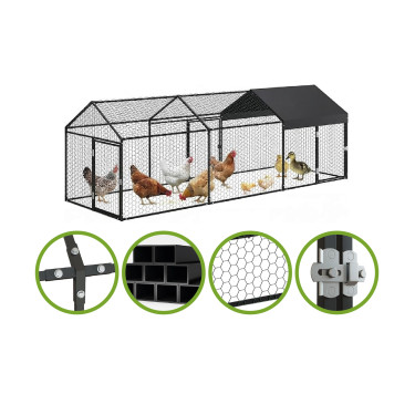 Kovový výběh - venkovní klec 3x1x1 m