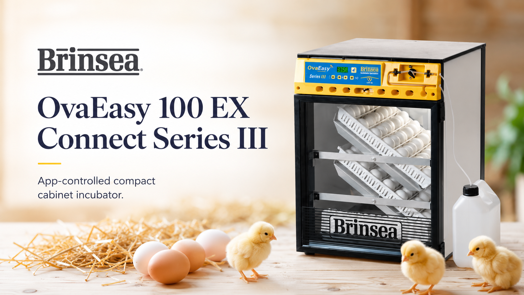Brinsea OvaEasy 100 EX Connect Series III – skriňová profi liaheň s ovládaním cez aplikáciu banner