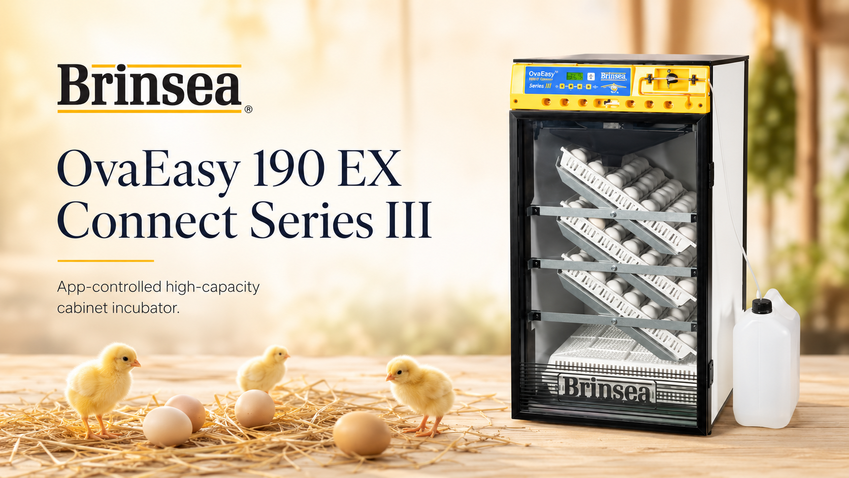 Brinsea OvaEasy 190 EX Connect Series III – skriňová profi liaheň s ovládaním cez aplikáciu banner