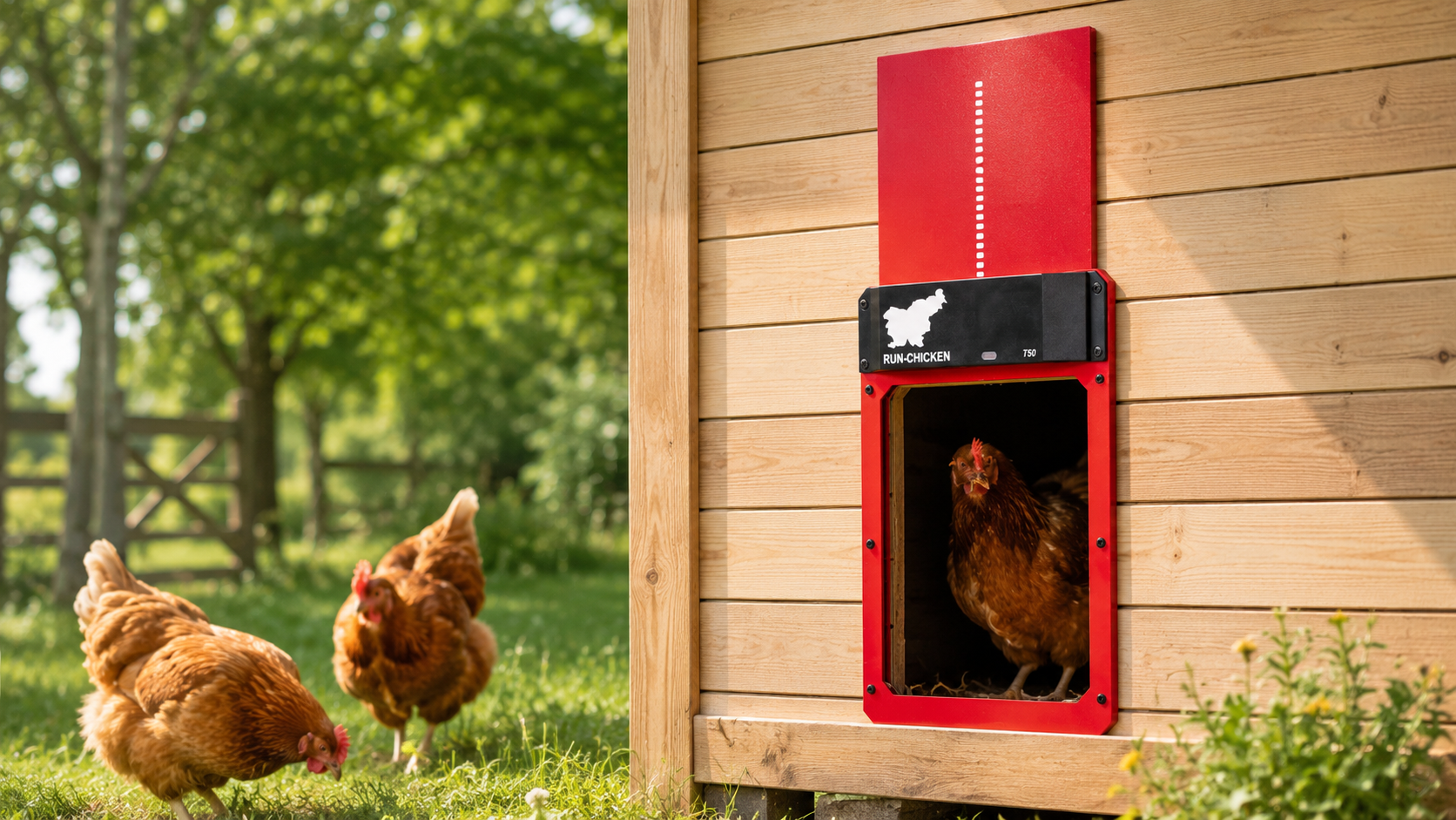 Ușă automată pentru coteț RUN-CHICKEN T50 banner